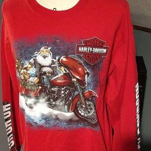 Harley Davidson Santa Claus long sleeve tee